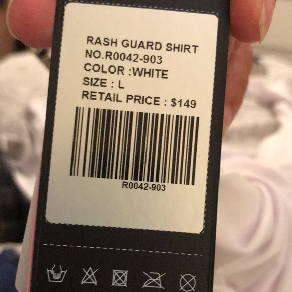 Relleciga Rash Guard Shirt Swimwear, White Size L - Picture 7 of 7